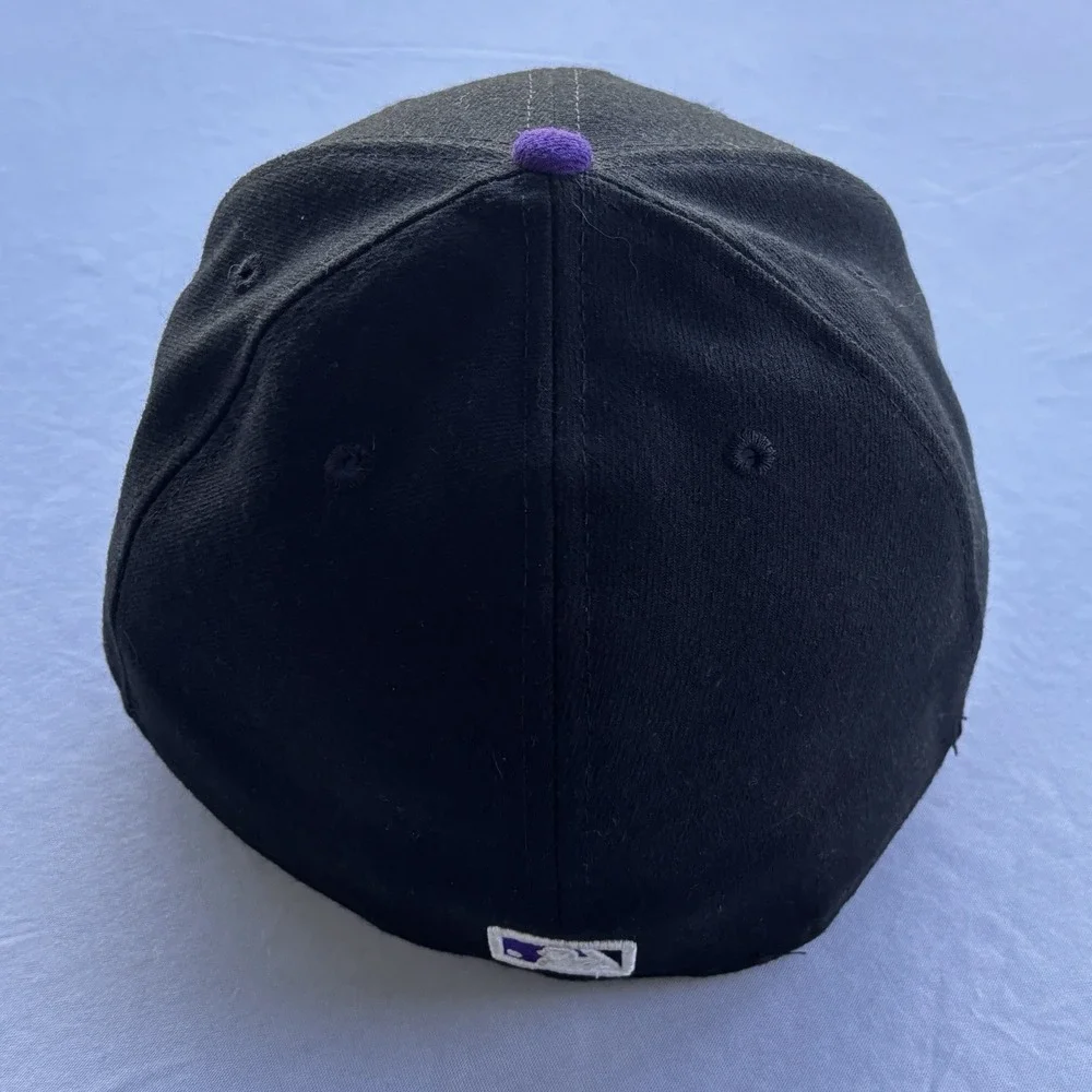 Colorado Rockies New Era 59FIFTY Fitted Hat Black Purple Size 7 1/2 MLB On-Field